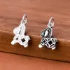 Colgante Potenciador de Dinero Plata de Ley S925 Vintage Plata Lisa Hueco Moneda de Cobre Caballo del Zodiaco Amuleto Pulsera DIY Año de Nacimiento