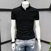 Camiseta polo de manga corta para hombre, camiseta de verano de color liso con cuello camisero, top de moda ajustado transpirable casual de manga media para hombre