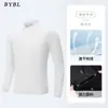 Camiseta Polo Masculina de Seda Gelada Sem Costura Manga Longa para Primavera e Outono, Cor Pura para Meia-Idade, Casual de Negócios, Gola Lapela, Top Passa-Fácil