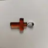 Pingente de Cruz de Pedra Natural, Joias de Cristal Multicoloridas, Acessórios para Miçangas Artesanais DIY, Acessórios de Colar Modernos e Versáteis