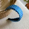 Diadema Retro de Lunares de Colores de Ala Ancha para Mujer, Diadema de Esponja Alta, Pinza para el Cabello Versátil, Accesorio para el Cabello que Adelgaza el Rostro
