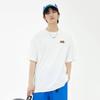 Camiseta Masculina de Verão Juvenil Estilo Hong Kong Branca Pura Gola Redonda Top Estampado Versátil Casual Retrô Roupa de Casal