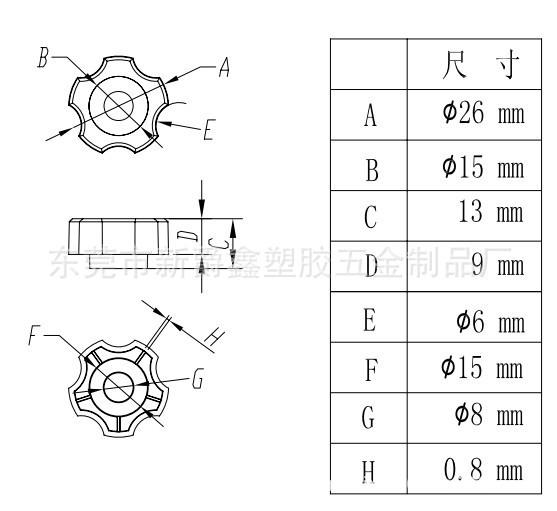 旋钮图纸