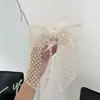Renda através de fios de bolinhas laço laço artesanal arco mola clipe temperamento simples cocar de fadas super fofo grampo de cabelo mulheres
