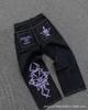 Tendencia de Celebridad de Internet Harajuku Hip-Hop Cráneo Retro Streetwear Jeans Jnco Y2K Jeans para Hombre Venta al por Mayor