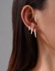 Latão banho de ouro real Europa e Estados Unidos transfronteiriço quente simples círculo de zircônia incrustado brinco de argola da moda para senhoras conjunto de quatro peças