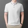 Camisetas de Manga Curta Populares de Verão para Homens, Principalmente Recomendadas, 100% Algodão com Tratamento Merserizado e Que Não Encolhem Facilmente, Golas para Roupas de Homens Jovens e de Meia-Idade