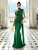 Novo Vestido de Noite Longo com Alça Cruzada de Um Ombro Estilo Sereia para Mulheres, com Faixas Fluidas na Cintura Estreita, Aderente aos Quadris, Vestido de Madrinha, Vestido de Festa