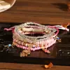 Pulseras Multicapa al por Mayor, Juego de Seis Piezas de Joyería de Cuentas Ojo del Diablo, Juego de Pulseras Elásticas, Joyería de Mano Tejida con Cuentas Pequeñas