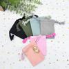 Pacote de Algodão Puro Bolso Estilo INS Cor Doce Bolso com Cordão de Cor Bolso de Algodão Puro com Abertura para Cordão Bolsa de Joias Bolso de Algodão Puro