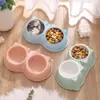 Tigela para gato transfronteiriça, tigela dupla para ração e água de gato, tigela para cachorro com proteção de pescoço, tigela de alimentação para animais de estimação anti-derramamento