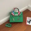 Nova bolsa feminina Kelly de grande capacidade, bolsa de mão com lenço de seda da moda, elegante e versátil para o dia a dia, bolsa de ombro e transversal