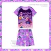 Novo Pijama de Verão para Meninas, Colorido Dopamina Soltinho Manga Curta Conjunto Fofo para Casa para Crianças Maiores