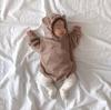Ins2026 Ropa de una pieza linda de oso para bebé de primavera y otoño, unisex, con capucha, manga larga, mameluco