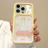 Adecuado para Apple 17PROMAX borde amarillo crema gato rosa estrella caricatura inglés iPhone18 funda de teléfono anticaída