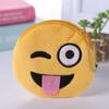 Bolso de mano con cremallera estilo Harajuku, clásico, con adorable carita sonriente que cambia de expresión, con forma de emoji, bonito colgante de peluche, al por mayor