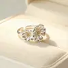 Anillo de Flor de Margarita Estilo Coreano para Mujer, Elegante, Moderno y Creativo, Diseño de Nicho, Apertura de Color Contrastante, Suministro de Anillo Floral para Dedo Índice