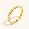 Anillo Abierto Mini Corazón Simple Transfronterizo Europeo y Americano Acero Inoxidable Chapado en Oro de 18 Quilates Moda Nicho Joyería de Mano