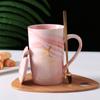 Taza con patrón de mármol alto valor de color taza de cerámica para pareja taza para dama regalo navideño logotipo impreso mayoreo