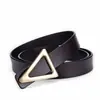 Cinturón de Cuero para Mujer con Hebilla de Placa Triangular Todo Fósforo Piel de Vaca Delgado en Stock Cinturón Sencillo para Pantalones de Mujer Cinturón de Mujer