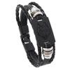 Popular Europeo y Americano Transfronterizo Más Vendido Pulsera de Cuero Forma de Animal Cabeza de Lobo Pulsera Trenzada Punk Joyería Versátil para la Mano