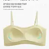 Hermoso Espalda Ropa Interior para Mujer Sujetador de Tirante Integrado Chaleco Copa Fija Sin Marcas Pecho Pequeño Levanta Busto Sujetador Deportivo Grosor Medio