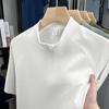 Camiseta Deportiva Casual de Manga Corta para Hombre, Color Sólido, para Exteriores, Verano, Moda para Adultos Mayores, Media Cremallera, Secado Rápido, Holgada, Dropshipping