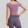 Roupas de ioga femininas verão justas emagrecimento umbigo exposto sexy manga curta camiseta corrida esportes treinamento profissional fitness top