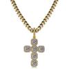 Colgante vintage de cruz de tres hojas con diseño de rosa nueva de estilo europeo y americano de Jinao, lleno de circonitas, accesorios de hip-hop para hombres y mujeres.