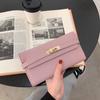 Carteira Longa Elegante e Versátil para Mulheres 2025 Nova de Alto Padrão Estilo Estrangeiro Porta-Moedas Simples de Nicho Bolsa de Mão