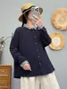 Camisa de manga larga de gasa de algodón puro estilo coreano para el trabajo, nuevo cuello de muñeca vintage, camisa que reduce la edad y estiliza para mujer, moderna para primavera y otoño