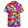 Camisa casual de vacaciones para hombre con estampado, manga corta, cuello, fábrica, verano