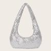 Bolsa de Noite, Bolsa Clutch de Alta Qualidade, Bolsa para Festa de Banquete, Bolsa de Axila de Folha de Alumínio, Bolsa de Ombro, Bolsa Feminina Europeia e Americana Transfronteiriça