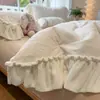 Juego de 4 Piezas de Leche Polar Gruesa Tallada 3D Estilo Princesa A-Class Encaje Cálido Corazón Femenino Polar Falso Tres Piezas