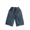 Estilo Coreano Otoño Nuevo INS para Niños Diseño Jeans Unisex Bebé Color Sólido Patchwork Pierna Recta Jeans de Moda