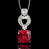 Novo Conjunto Huabi Joias 2025 Base de Cobre Banhado a Ouro Corindo Vermelho Sintético Elegante Retrô Pedra Principal 12*12