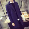 Casaco de lã comércio exterior outono e inverno nova moda masculina coreana slim fit longo corta-vento casaco de lã atacado