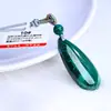Colgante de Malaquita Natural de Cristal Jingyao, Una Pieza Una Foto, Collar de Piedra Cruda Forma de Gota Verde, Colgante Unisex Regalo