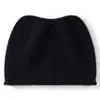 Novo gorro de malha de cashmere liso para outono e inverno para mulheres, com aba dobrada e design de orelhas de gato, moderno e versátil, proporcionando calor.