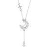 Collar Original de Plata Esterlina 925 de Luna para Mujer Moda Joker Borla Zircón Cadena Clavícula Viento Ins Colgante de Estrella
