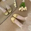 Zapatos planos redondos pequeños con lazo estilo francés para mujer, colección de otoño 2026, bailarinas poco profundas, mocasines y alpargatas