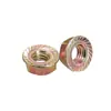 Porca Sextavada com Flange de Alta Resistência M3-M12 Porca Sextavada com Flange Galvanizada DIN6923 Porca de Segurança com Dentes de Engrenagem