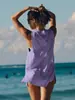 Amazon Europa e América Colete de Gola V Profunda com Fenda Esportes de Tênis Fitness Modelagem Solta Moda Verão 2025 Roupas Femininas
