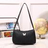 Bolsa de ombro feminina 2024 nova bolsa de axila com borboleta bordada com diamantes casual simples bolsa para celular bolsa pequena de comércio exterior