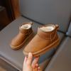 Botas de nieve para niños, invierno 2024, nuevas botas de algodón gruesas con forro polar para niñas, zapatos de algodón cálidos antideslizantes de cuero