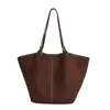 Moda coreana y japonesa retro gamuza 2026 nuevo bolso de hombro grande de gran capacidad para mujer, bolso tote