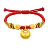 Cerradura Dorada Candado de Longevidad para Bebé Joyería de Oro para Bebé Mano y Pie de Oro Gordo Oro 999 Candado de Seguridad Pulsera de Luna Llena Regalo de Cumpleaños