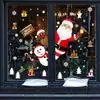 Hm92051Ds Nuevo Pegatina de Puerta de Papá Noel Muñeco de Nieve Reno para Centros Comerciales, Restaurantes y Tiendas Pegatina Decorativa Festiva para Pared