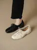 ¡Súper cómodo de llevar! Nueva colección primavera/otoño de zapatos de mujer de piel con cordones, puntera profunda, suela blanda, cómodos para ir al trabajo y versátiles para el uso diario.