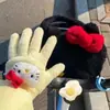 Libro Rojo Pequeño con Guantes de Felpa de Coral Lindo Castor Pequeño Guantes de Peluche Loopy Guantes a Prueba de Frío para Estudiantes al Montar